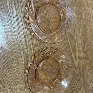 Pink glass dishes